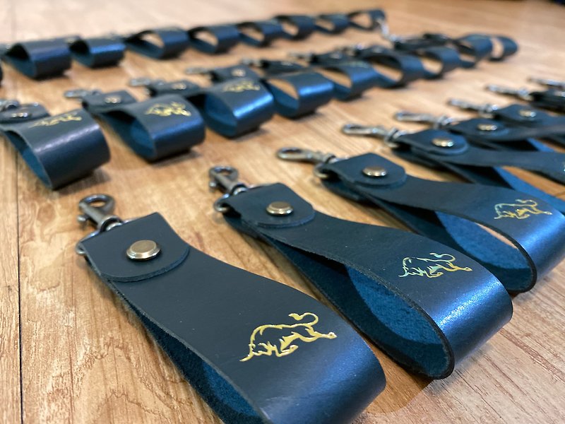 [Liang Xu Leather Art] Leather key ring/leather/ Bronze hardware/hand sewing/leather/gilding/bulllai - Keychains - Genuine Leather Brown