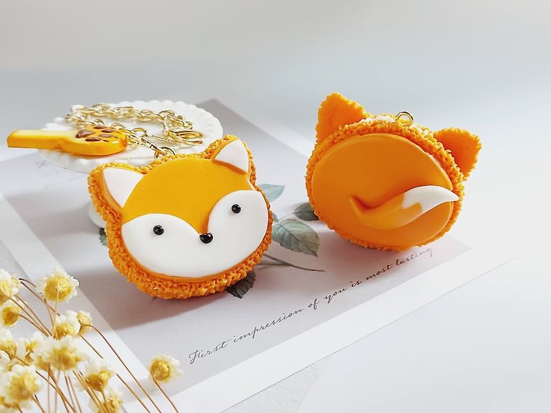 Mr. Fox Macaron Bag Ornament - Charms - Clay Orange
