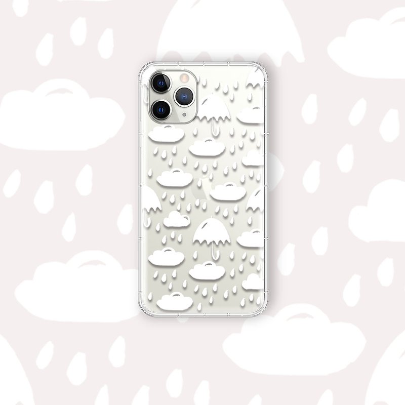 透白傘雨雲 小物剪影系列 支援各品牌手機殼CSAE09 - 手機殼/手機套 - 矽膠 多色