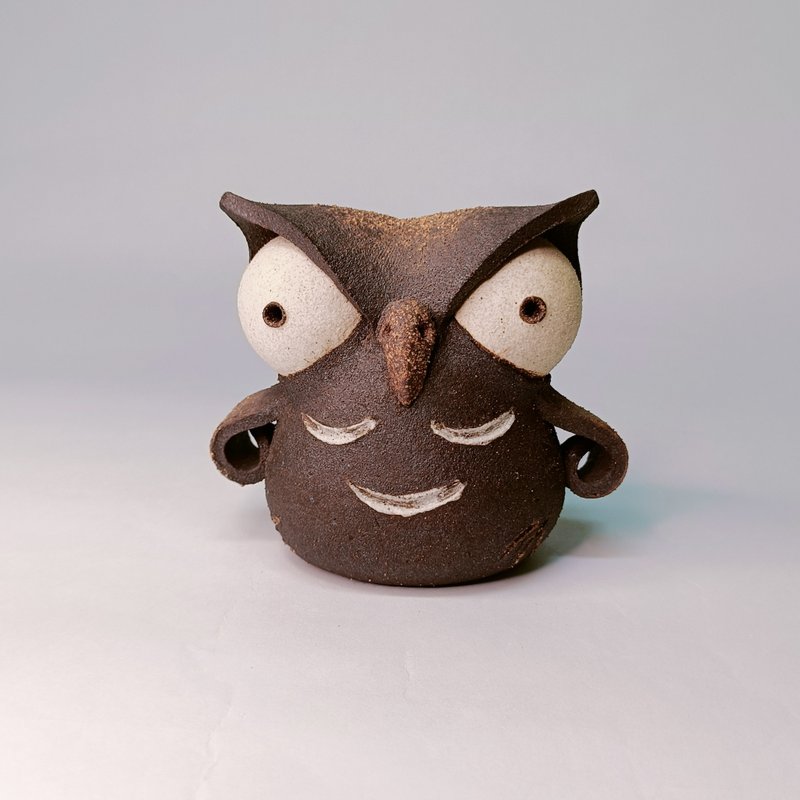 Yuanqi owl-B/ceramics/original - ของวางตกแต่ง - ดินเผา 