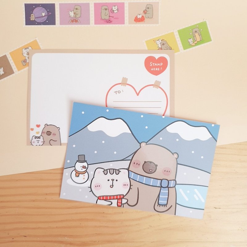 กระดาษ งานไม้/ไม้ไผ่/ตัดกระดาษ หลากหลายสี - Postcard : Love story - Winter