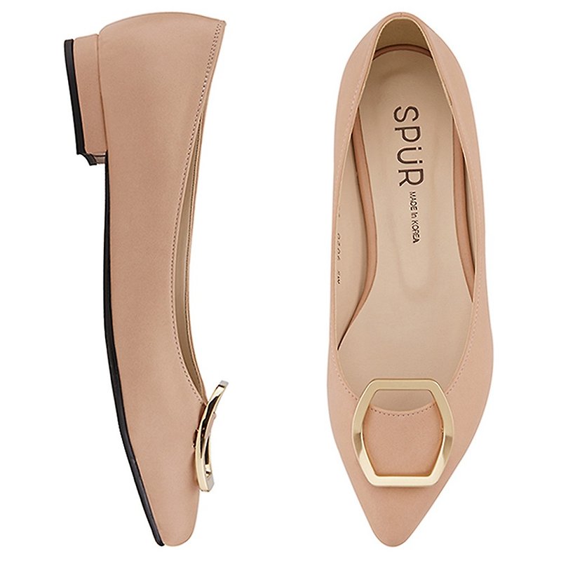 PRE-ORDER – SPUR BRONZE HEXAGON FLATS MS9020 BEIGE - Women's Casual Shoes - Other Materials 
