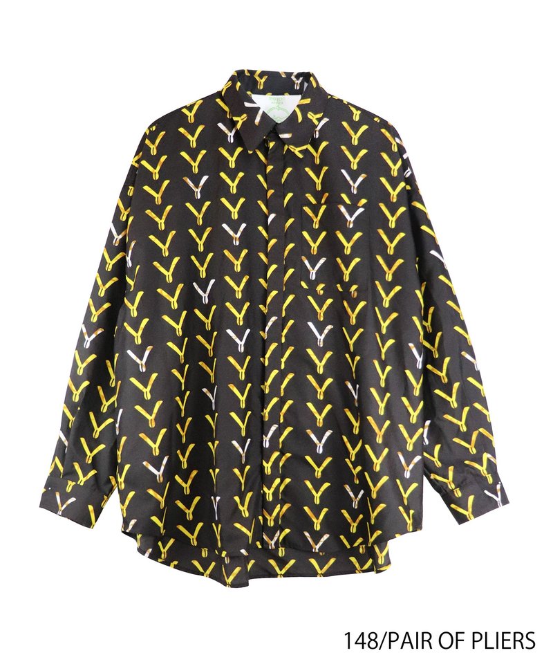 AFRICA OVER SHIRT(PAIR OF PLIERS) - 女襯衫 - 聚酯纖維 黑色