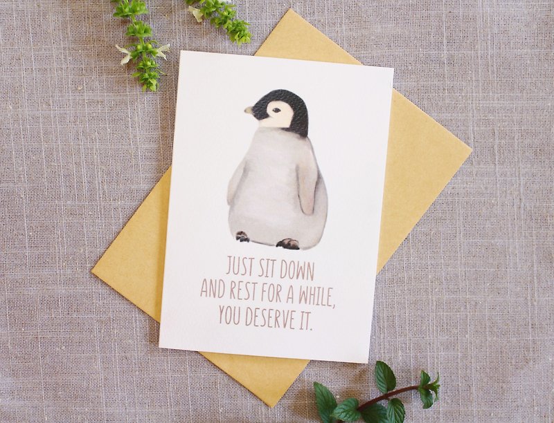 Penguin Greeting Card  Animal Card - Cards & Postcards - Paper 
