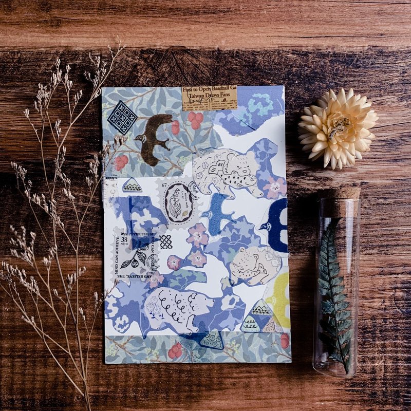 【城市印花-日本北海道 】阿寒湖 日本和紙紙膠帶 (帶離型紙) - 紙膠帶/和紙/PET - 紙 藍色