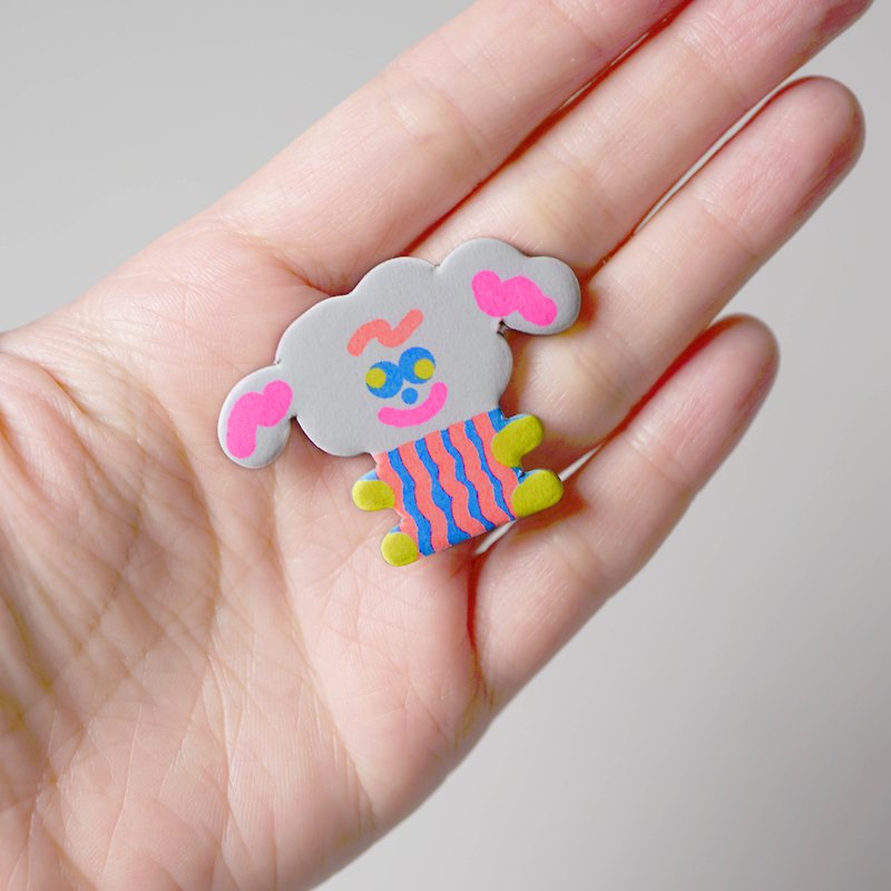 Riso Candy Cotton Dog Retro Printing Paper Pin - เข็มกลัด/พิน - กระดาษ หลากหลายสี