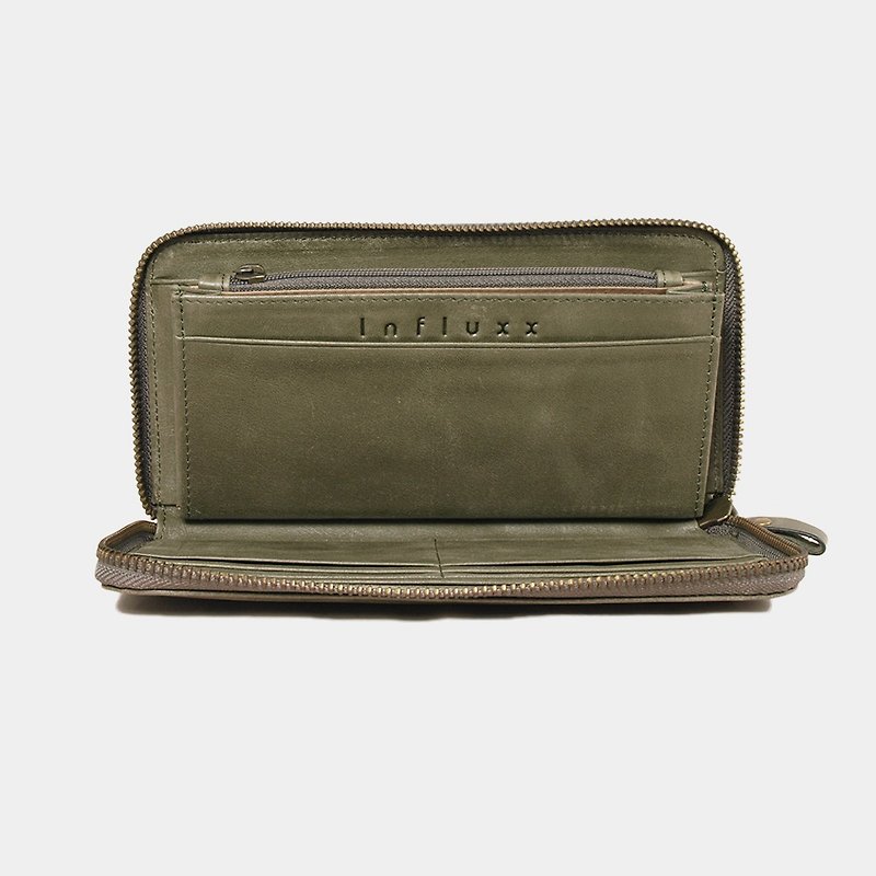 หนังแท้ กระเป๋าสตางค์ สีเขียว - Influxx UN1 Everyday Leather Wallet – Dark Olive Green