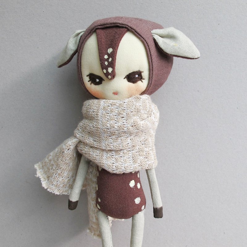 Sika Deer A2 - Stuffed Dolls & Figurines - Cotton & Hemp Brown