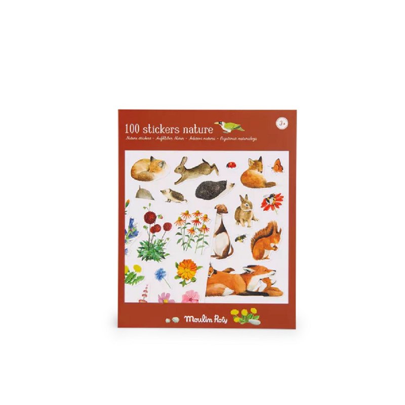 French Moulin Roty Garden Exploration-Cute Animal Stickers (100 sheets) - Kids' Toys - Plastic Multicolor