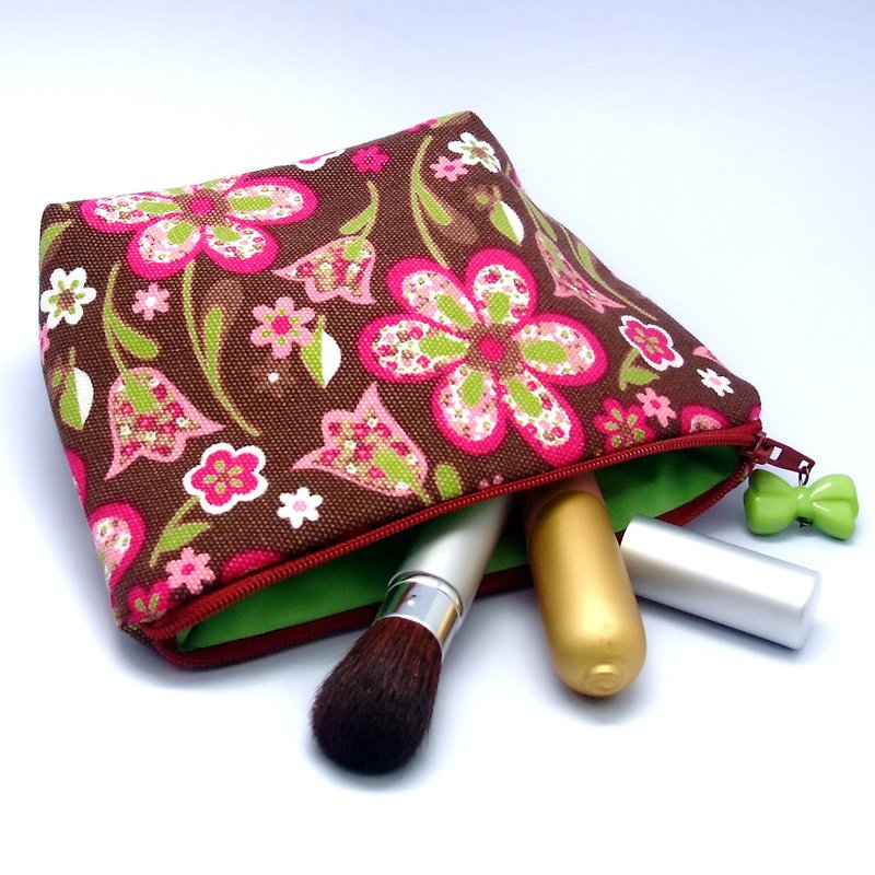 Large flat bottom zipper pouch /cosmetic bag (padded) (ZL-33) - Clutch Bags - Cotton & Hemp 