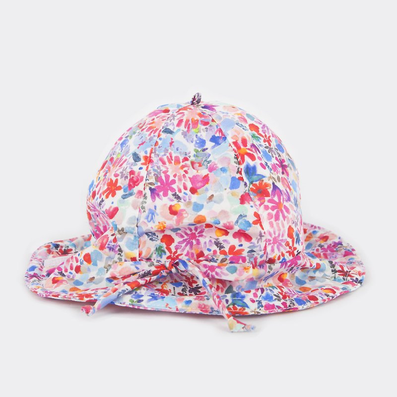 波浪漁夫帽-夕彩花朵 - 嬰兒帽子/髮帶 - 棉．麻 