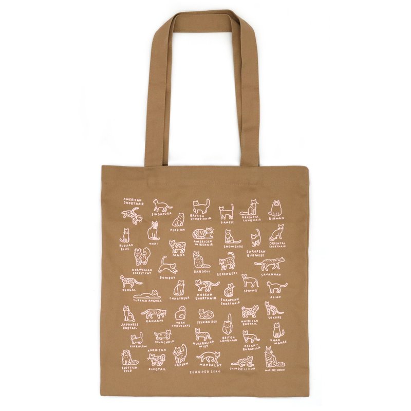 Canvas Bag Cat Illustrated Book - กระเป๋าแมสเซนเจอร์ - ผ้าฝ้าย/ผ้าลินิน 