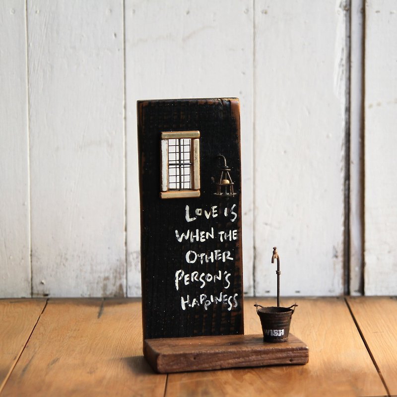 Micro Pocket Scene Table Birthday Decoration / Valentine's Day. Birthday Old Wooden Wind F-1 - Items for Display - Wood Khaki