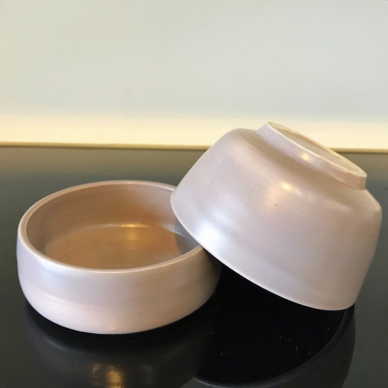 Yinche Ceramics Workshop-Korean ceramic dinner plate, Morandi color series•Gray hand drawn blank/handmade, dinner bowl - Plates & Trays - Porcelain Silver