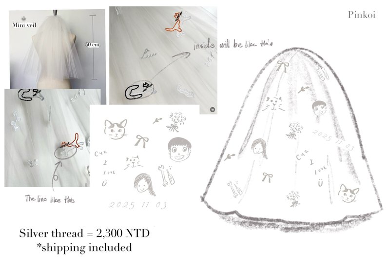Mini veil : special order, only for customer - 髮夾/髮圈 - 其他材質 