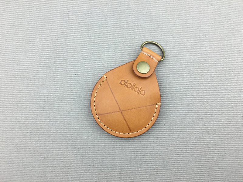 pipilala handmade vegetable tanned leather water drop Gogoro key holster - อื่นๆ - หนังแท้ สีส้ม