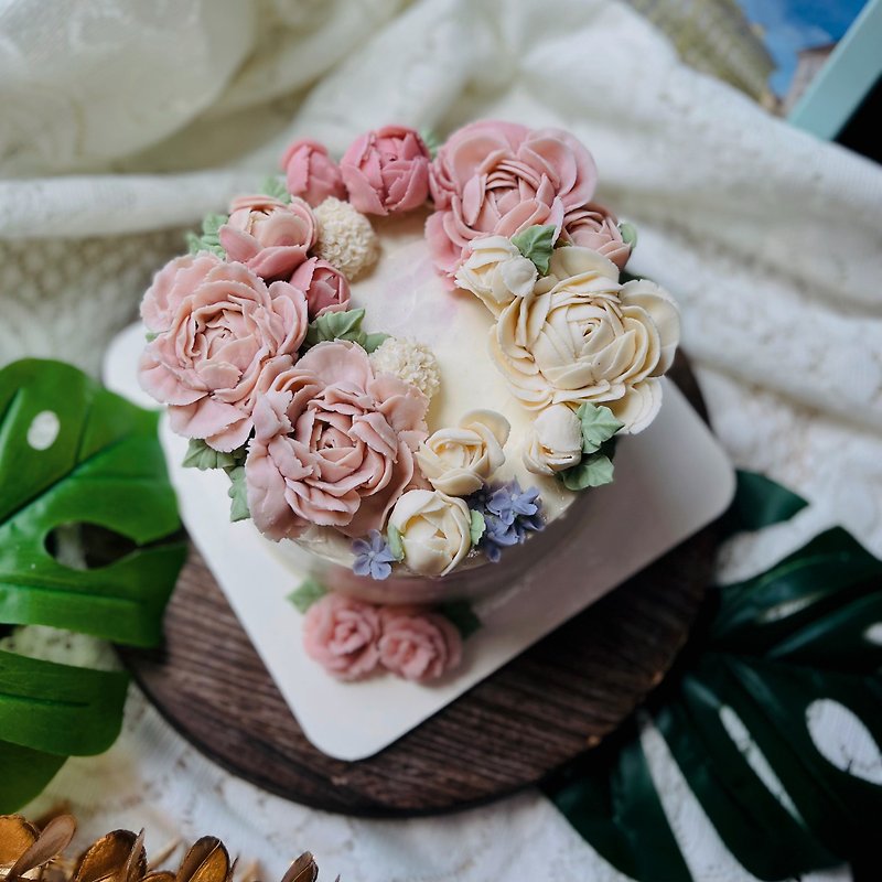 其他材質 蛋糕/甜點 - 【客製化蛋糕】韓式裱花/週歲/生日蛋糕