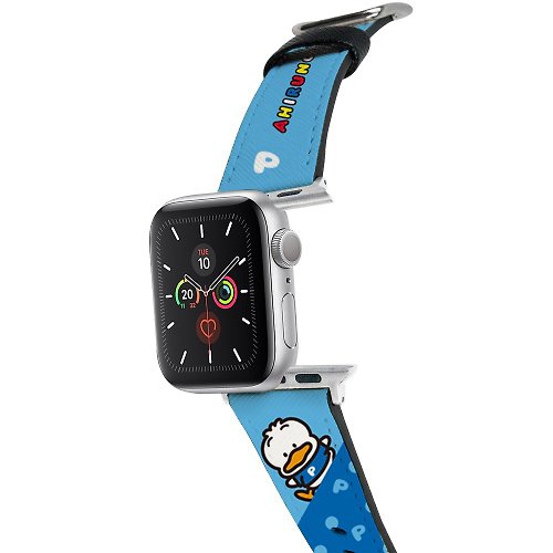HongMan康文國際 【Hong Man】三麗鷗系列 Apple Watch 皮革錶帶 點點貝克鴨