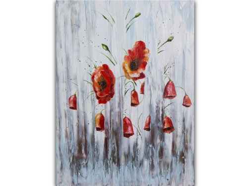 油絵 絵画 ポピーの花