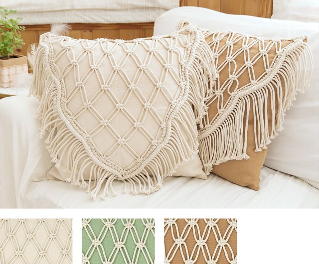 タッセル ひし形 クッションカバー ボヘミアンスタイル インテリア
