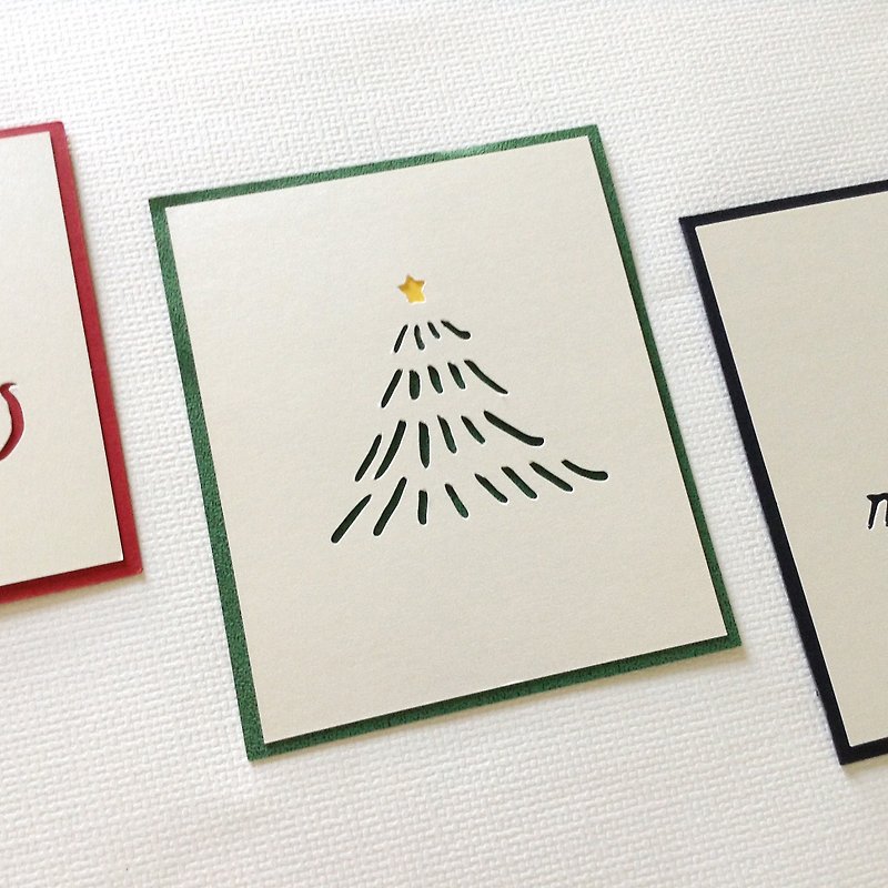Christmas magnetic card - Christmas tree / single envelope - Cards & Postcards - Paper Green