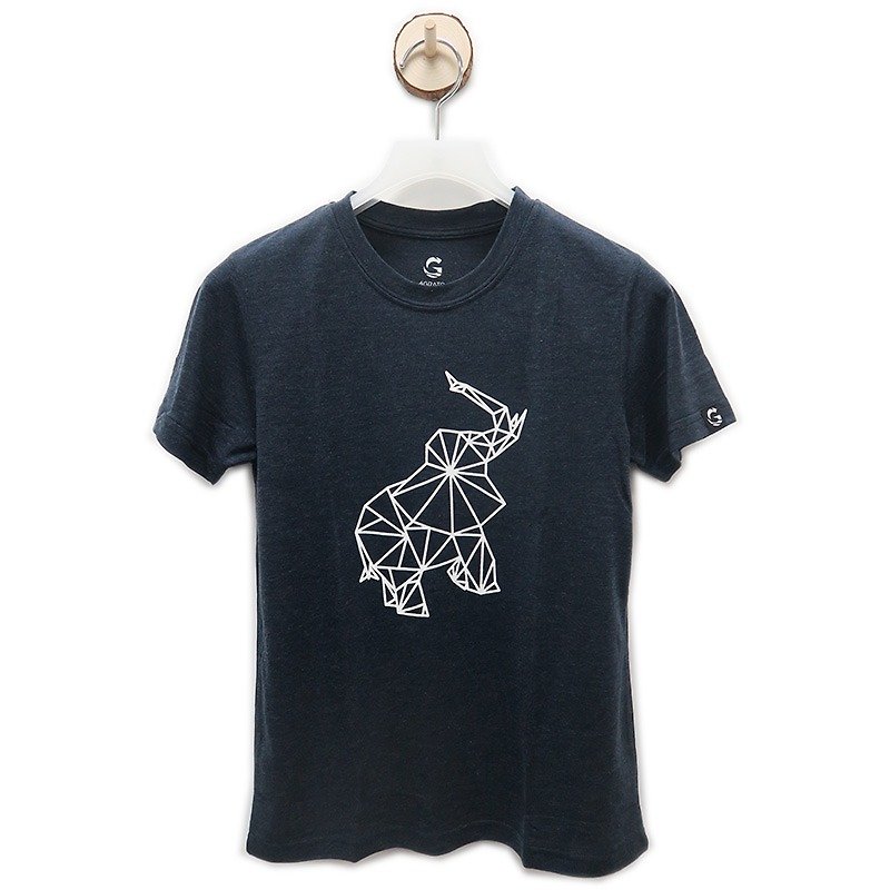 Other Materials Other Blue - Round Neck T-shirt (Animal Family-Elephant)