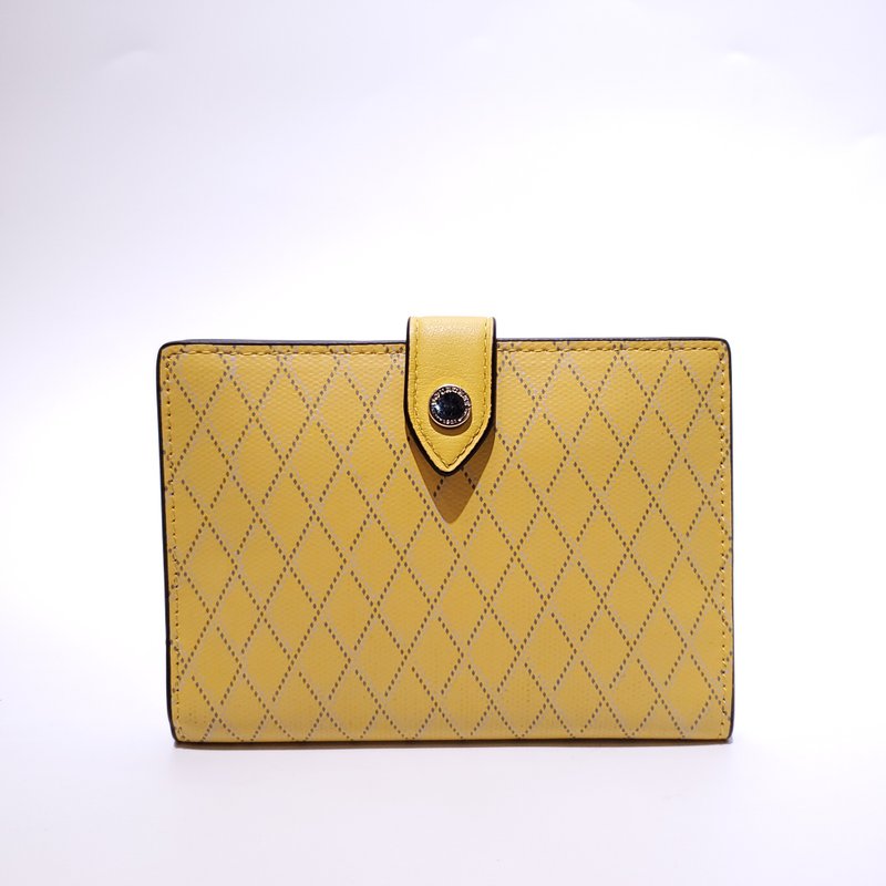 Yellow diamond pattern passport holder - Passport Holders & Cases - Genuine Leather Yellow