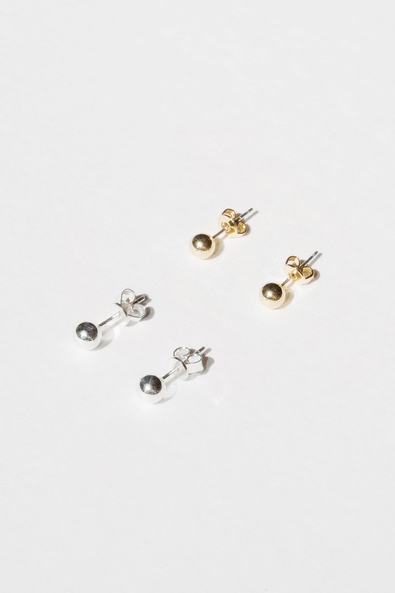 Baby Ball Earring 迷你珠珠耳飾 - 耳環/耳夾/耳骨夾 - 純銀 銀色