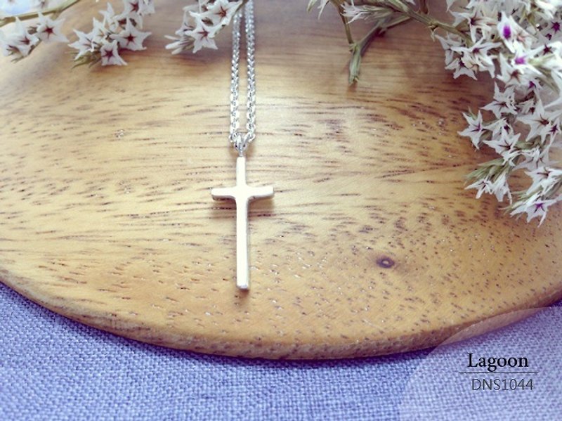 Cross series by DNS1044] (small) Silver necklace hand made. Necklace boys. Girls Necklace - สร้อยคอ - โลหะ สีเทา