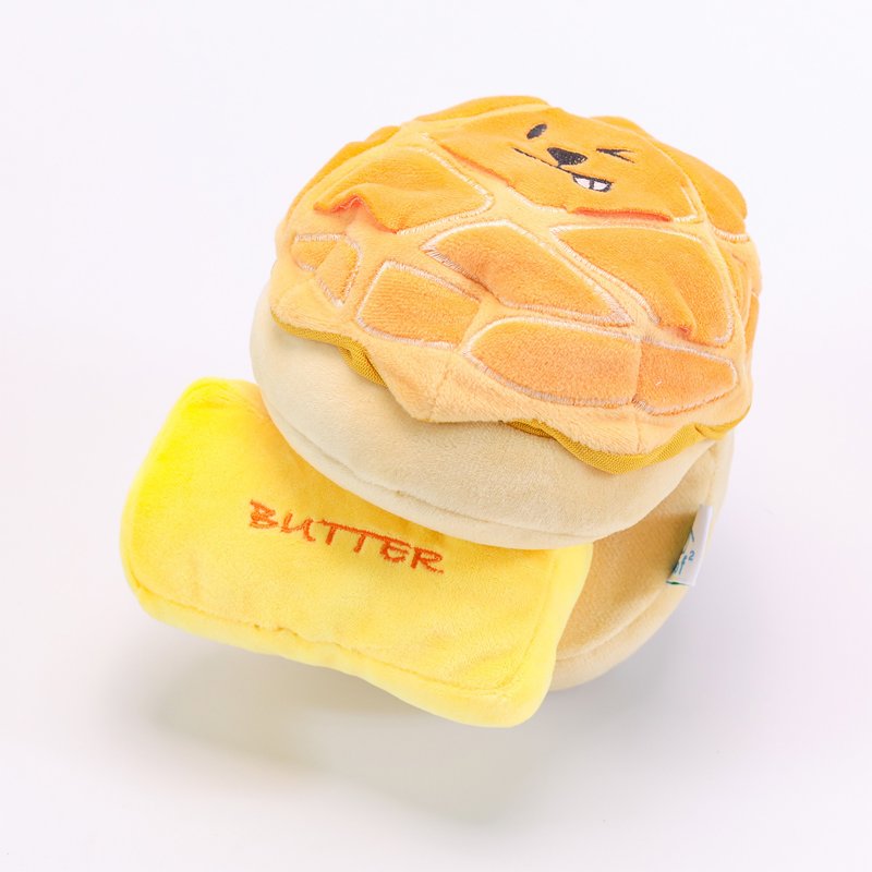 Woof2 菠蘿油二合一藏食寵物玩具 - 貓/狗玩具 - 聚酯纖維 多色