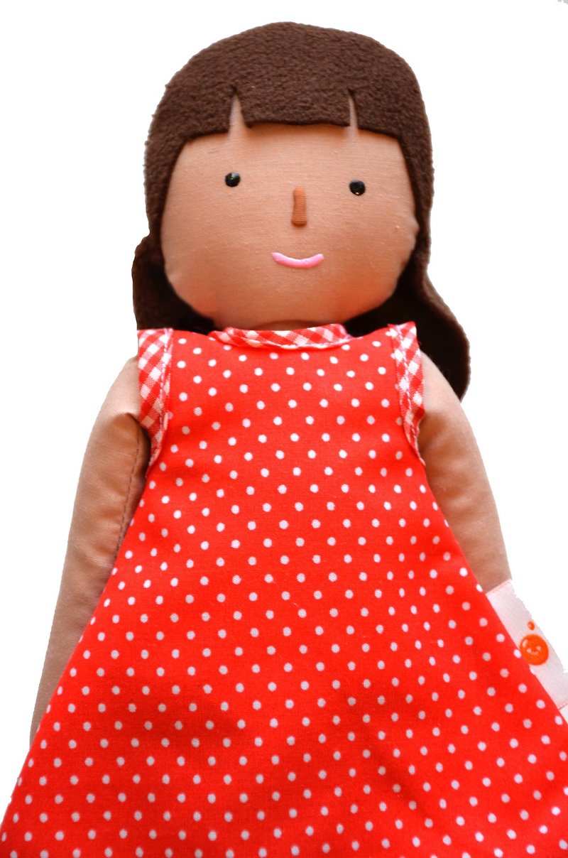 Girl doll / Rag doll of a Girl / Handmade / Tan skin doll  - 布娃娃 - Stuffed Dolls & Figurines - Other Materials Multicolor