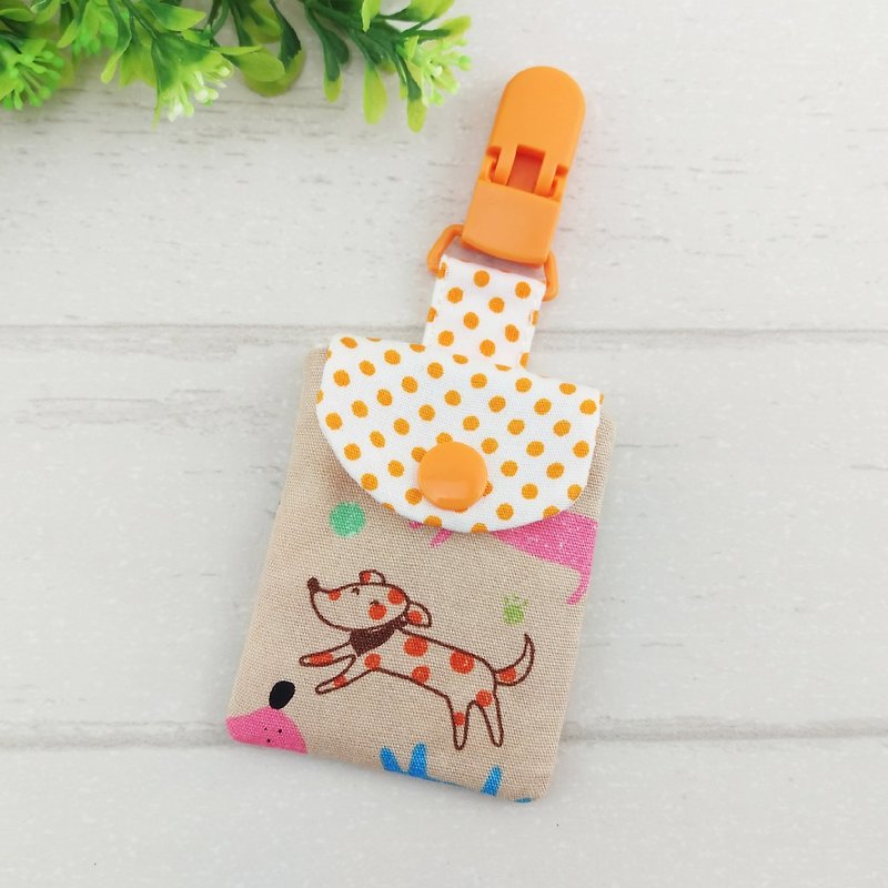 Orange puppy. Lucky bag / blessing bag / key ring (can be increased 40 embroidered name) (dog year baby) - Bibs - Cotton & Hemp Orange