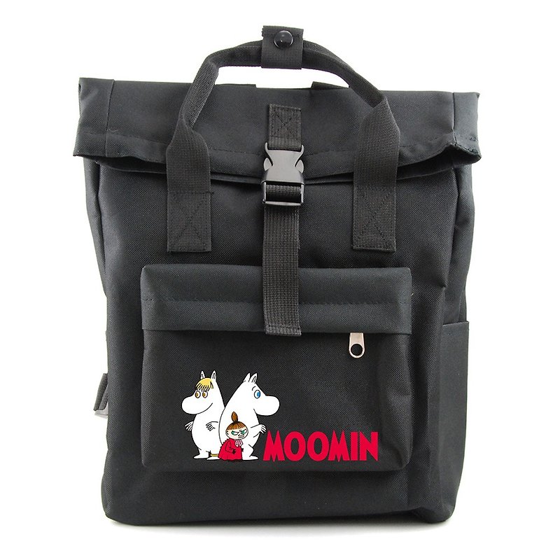Moomin 噜噜 Mi Authorization-Back Backpack (Black) - กระเป๋าเป้สะพายหลัง - เส้นใยสังเคราะห์ สีดำ