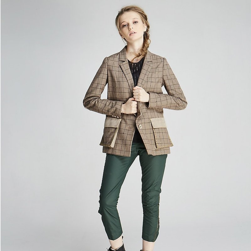 British Patch Blazer / (1702JK01BR-S) - Women's Blazers & Trench Coats - Cotton & Hemp 
