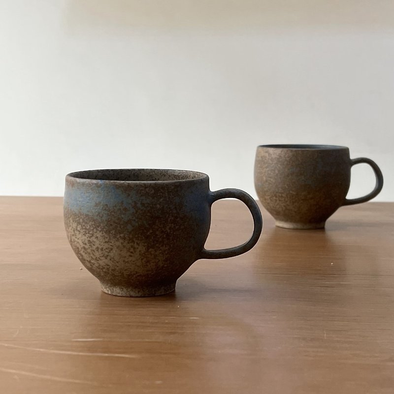 Mottled blue pottery mug coffee cup milk tea cup - Mugs - Pottery Blue