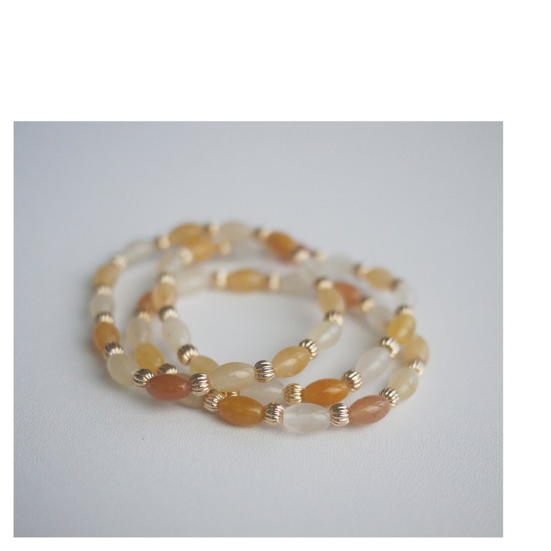 Rice-Shaped Topaz Bracelet | Natural Stone Bracelet - สร้อยข้อมือ - วัสดุอื่นๆ หลากหลายสี