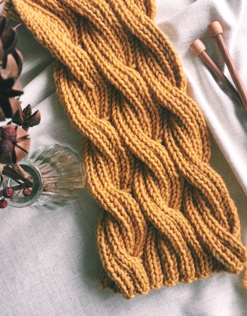 素材パッケージ 両面撚りウェーブスカーフ 棒編み素材パッケージ - 編み物/刺繍/羊毛フェルト/裁縫 - その他の化学繊維 