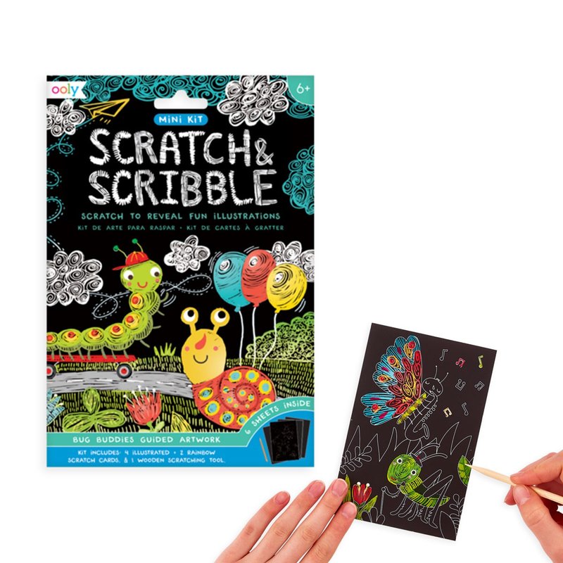 【美國OOLY】兒童創意刮畫迷你組 - 昆蟲花園款 - 寶寶/兒童玩具/玩偶 - 紙 多色