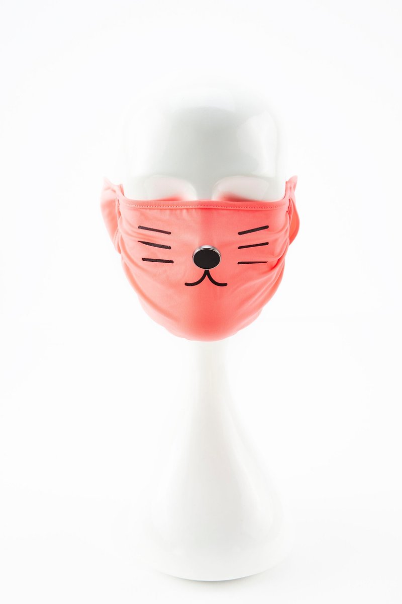 Cute Cat Mouth Mask - Kid - Red - หน้ากาก - เส้นใยสังเคราะห์ สีแดง