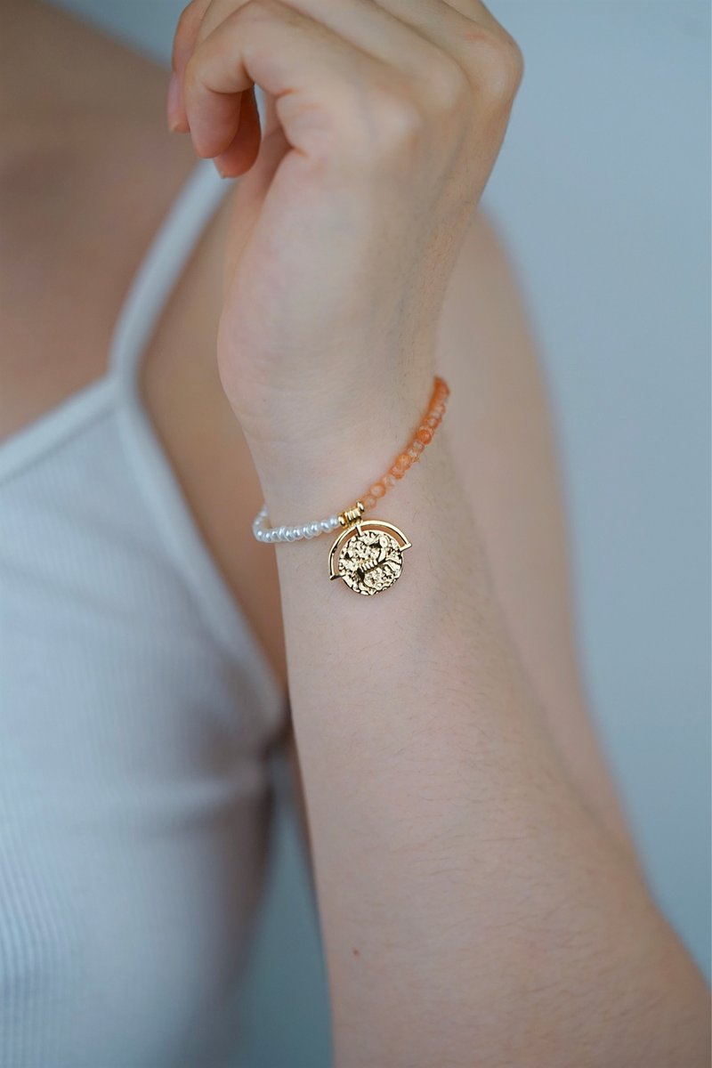 Constellation Series│Bracelet│Aries x Warm Sunshine Passionate Stone - Bracelets - Pearl 