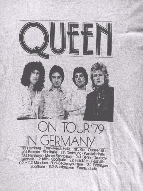 クイーンTシャツ、オン・ツアー'79ドイツ、XLサイズ、ホリデー