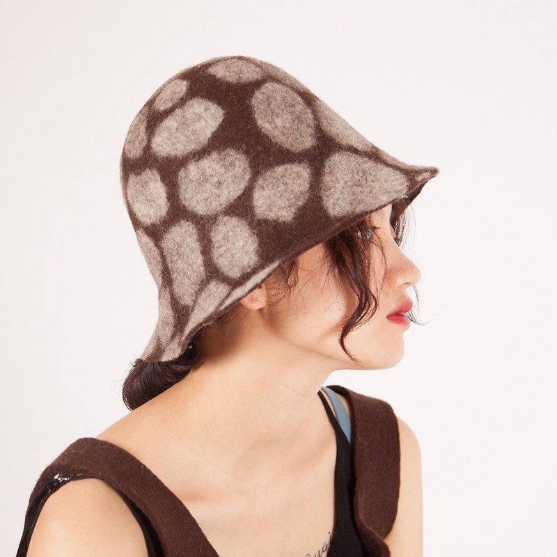 柯人オリジナルの手作りキャップ秋と冬の帽子の純粋なウールの毛布暖かいハイトップのバケツの帽子の帽子女性の創造的なファッション - 帽子 - ウール 