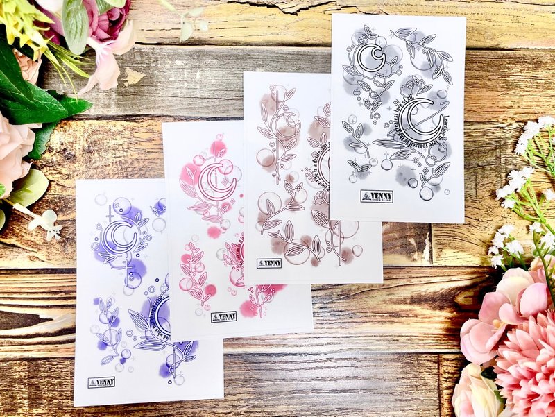 (matte clear sticker 3pcs) moon bubble bubble 4 types - 貼紙 - 防水材質 