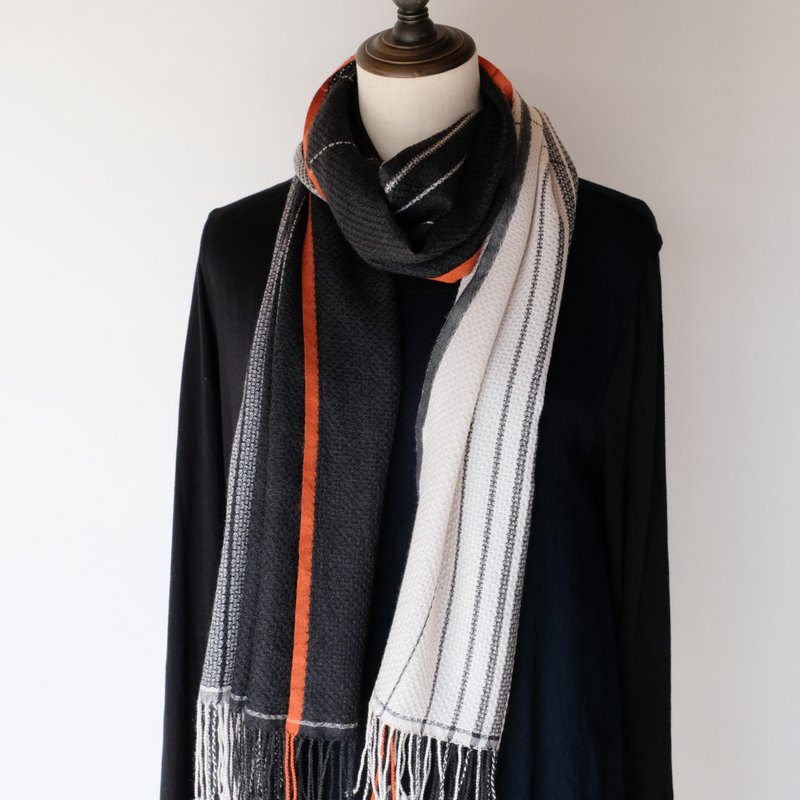 Cashmere 手織りカシミヤシルクストール【紗華01】 - 圍巾/披肩 - 其他材質 灰色