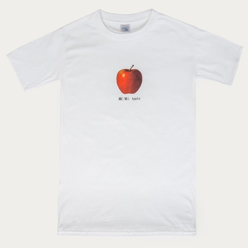 T Shirt-蘋果 Apple - เสื้อฮู้ด - ผ้าฝ้าย/ผ้าลินิน สีแดง