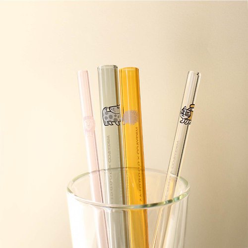 Lisa Larson X Good Glass  Glass Straw Set-Clear - Shop GOODGLAS
