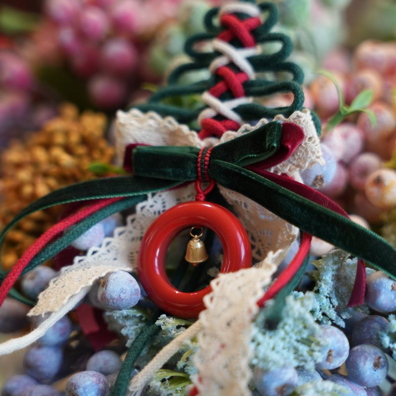 Spring Blessings | Festive Cinnabar Pendant | Original Design | High-End Holiday Gift - พวงกุญแจ - วัสดุอื่นๆ สีแดง