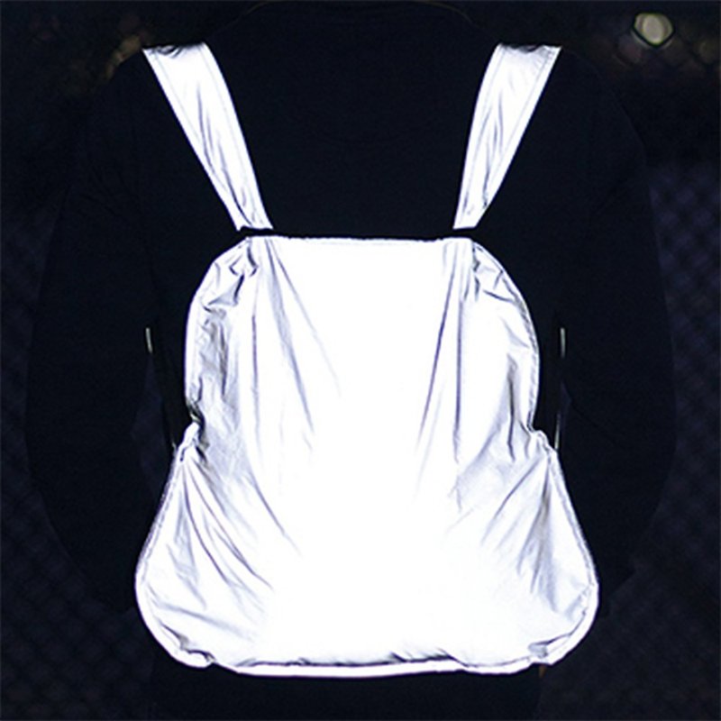 German Notabag Three-Use Backpack/Shopping Bag/Handbag/Shoulder Bag-Reflective Silver - กระเป๋าถือ - ผ้าฝ้าย/ผ้าลินิน สีเงิน