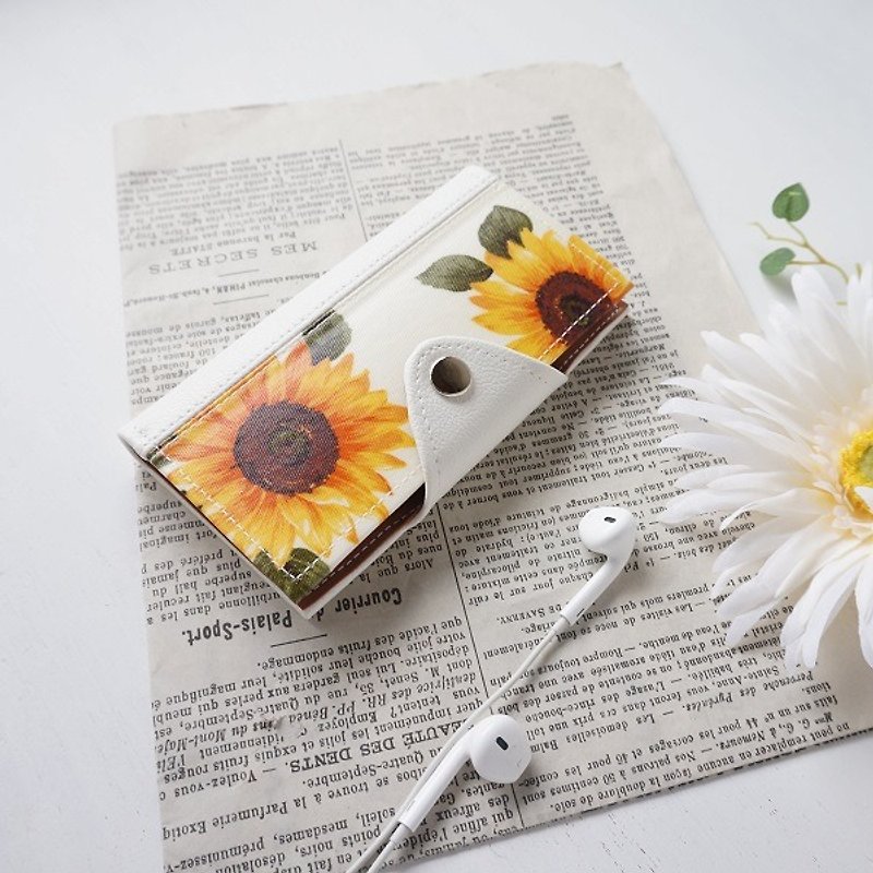 Sunflower ★ iPhoneSE / 5 / 5s / 5SE ★ notebook type smart case [white] - เคส/ซองมือถือ - วัสดุกันนำ้ ขาว