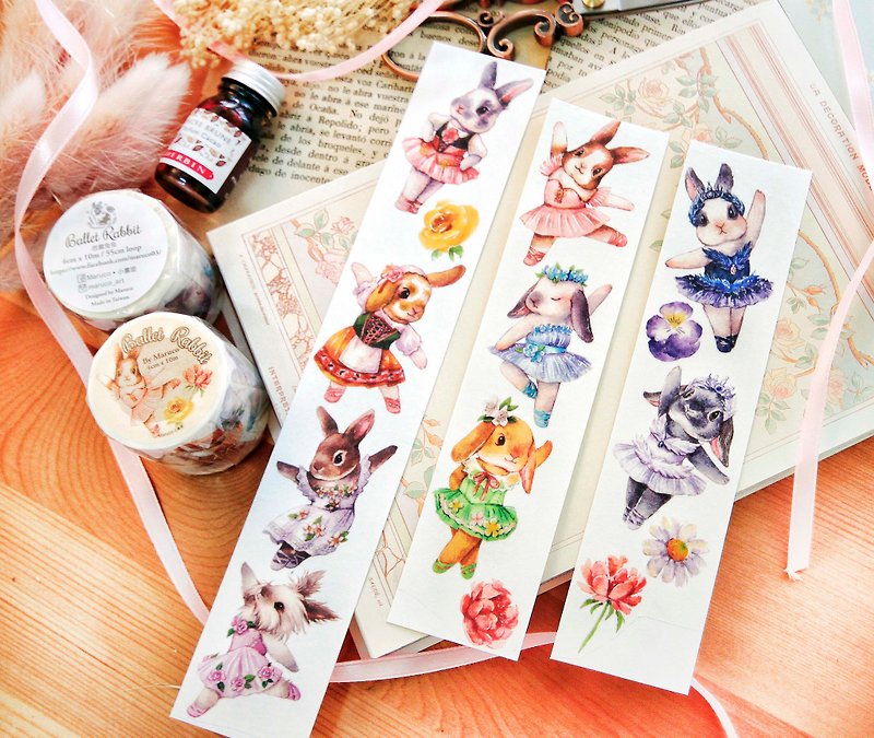 Ballet Bunny-4CM-Paper Tape - Washi Tape - Paper Multicolor